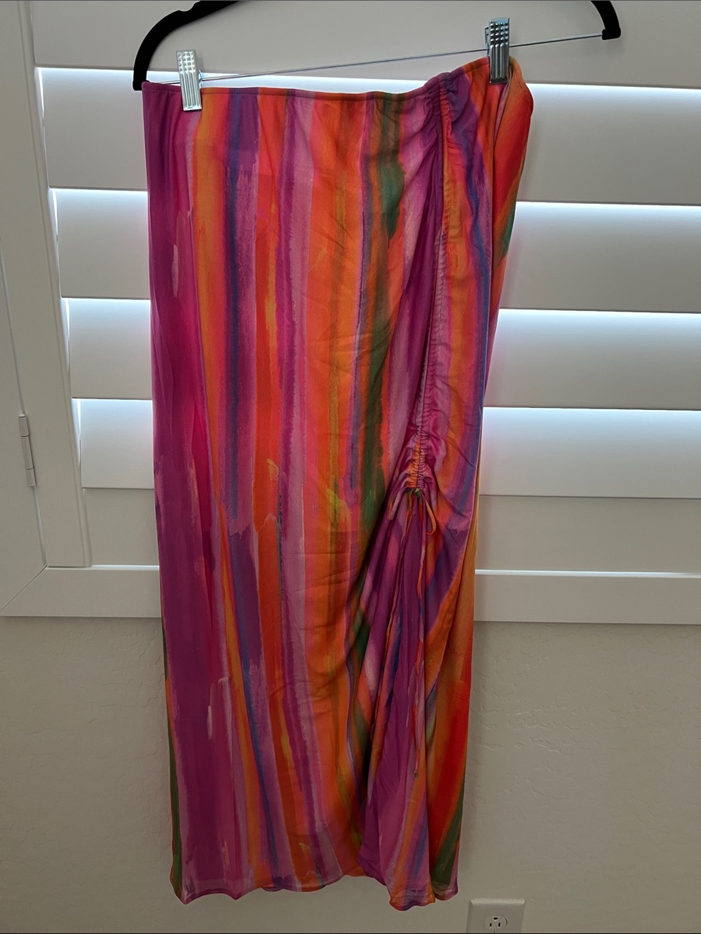 Show Me Your MuMu Pink Multi-Stripe midi skirt XL
